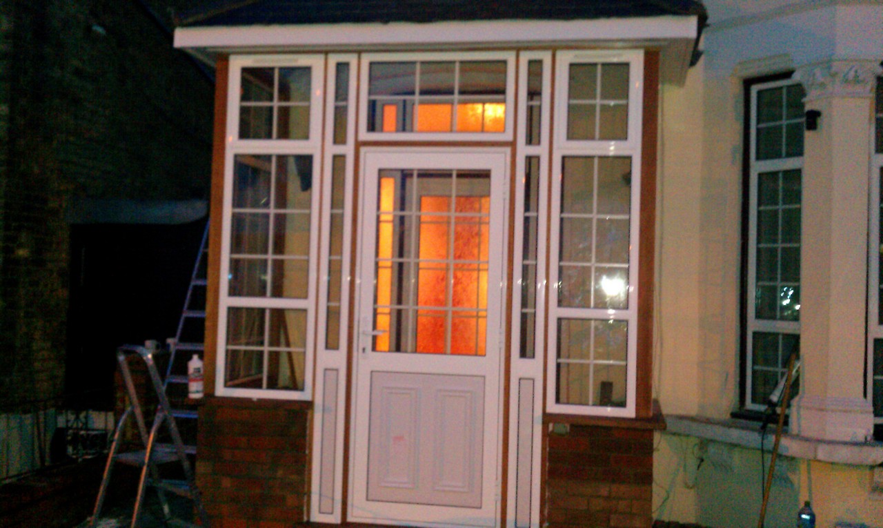 uPVC porch with Georgian bar glazing installed in Neasden